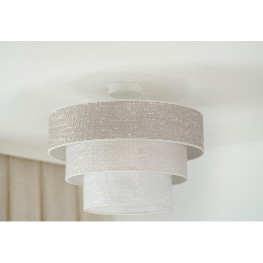 Brilagi - Полилей за повърхностен монтаж ALASKA LUNETA 1xE27/15W/230V Ø 45 см сив/кремав