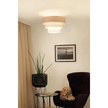 Brilagi - Полилей за повърхностен монтаж ALASKA LUNETA 1xE27/15W/230V Ø 45 см сив/кремав