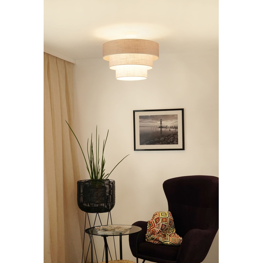 Brilagi - Полилей за повърхностен монтаж ALASKA LUNETA 1xE27/15W/230V Ø 45 см сив/кремав