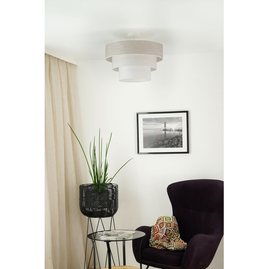 Brilagi - Полилей за повърхностен монтаж ALASKA LUNETA 1xE27/15W/230V Ø 45 см сив/кремав