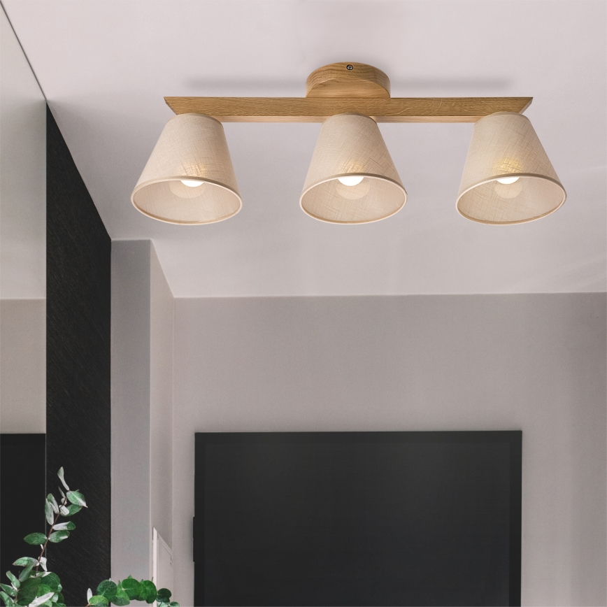 Brilagi - Полилей за повърхностен монтаж ANTHONY 3xE14/40W/230V дъб/бежов