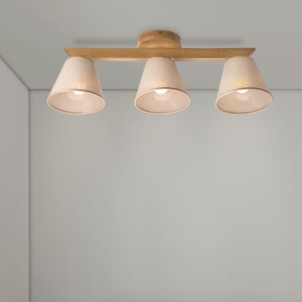 Brilagi - Полилей за повърхностен монтаж ANTHONY 3xE14/40W/230V дъб/бежов