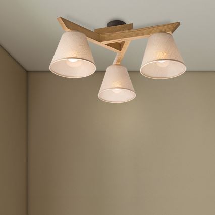 Brilagi - Полилей за повърхностен монтаж ANTHONY 3xE14/40W/230V дъб/бежов