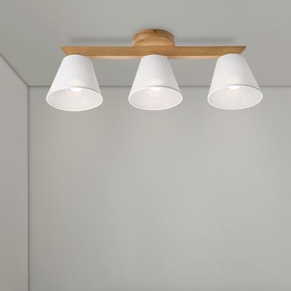 Brilagi - Полилей за повърхностен монтаж ANTHONY 3xE14/40W/230V дъб/бял