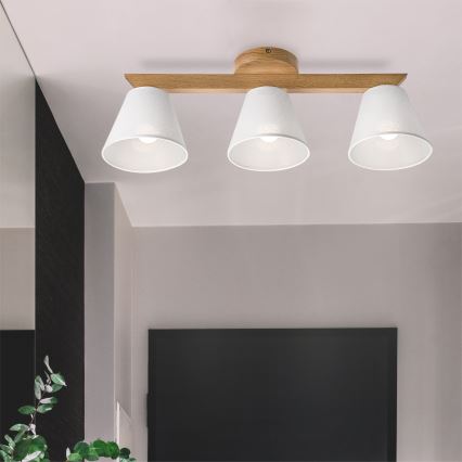 Brilagi - Полилей за повърхностен монтаж ANTHONY 3xE14/40W/230V дъб/бял
