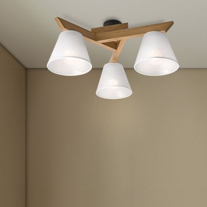 Brilagi - Полилей за повърхностен монтаж ANTHONY 3xE14/40W/230V дъб/бял