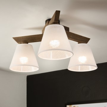 Brilagi - Полилей за повърхностен монтаж ANTHONY 3xE14/40W/230V дъб/бял