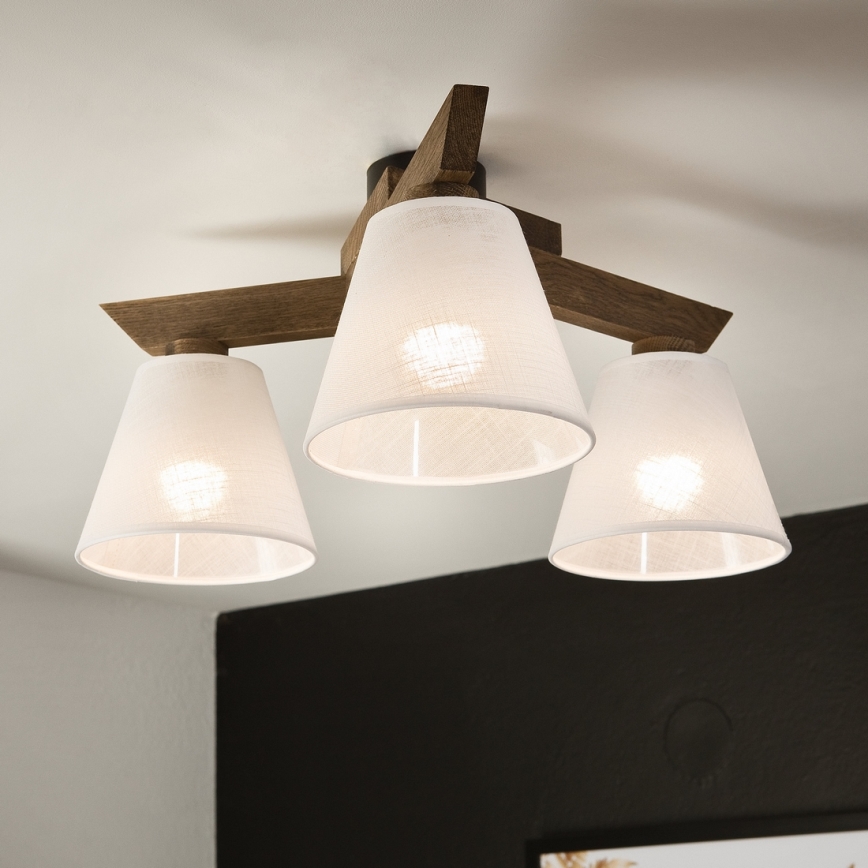 Brilagi - Полилей за повърхностен монтаж ANTHONY 3xE14/40W/230V дъб/бял