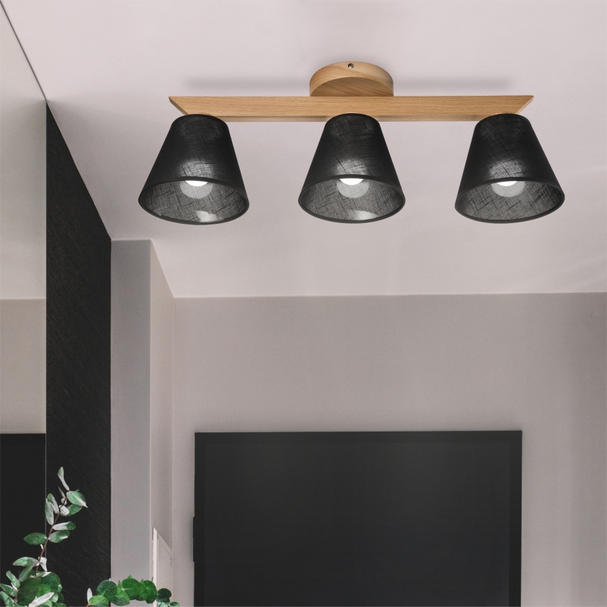 Brilagi - Полилей за повърхностен монтаж ANTHONY 3xE14/40W/230V дъб/черен