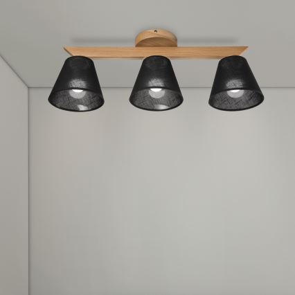 Brilagi - Полилей за повърхностен монтаж ANTHONY 3xE14/40W/230V дъб/черен