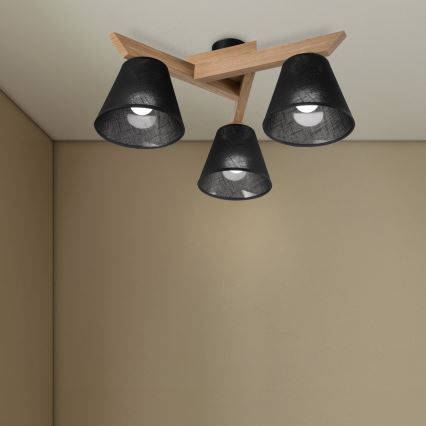 Brilagi - Полилей за повърхностен монтаж ANTHONY 3xE14/40W/230V дъб/черен