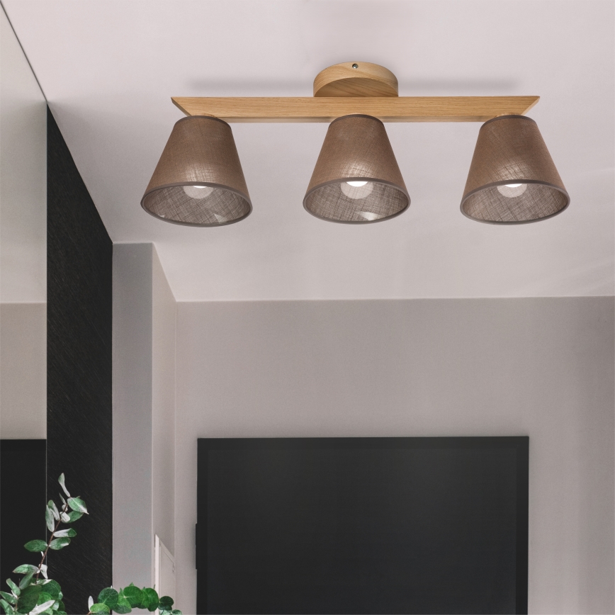 Brilagi - Полилей за повърхностен монтаж ANTHONY 3xE14/40W/230V дъб/кафяв