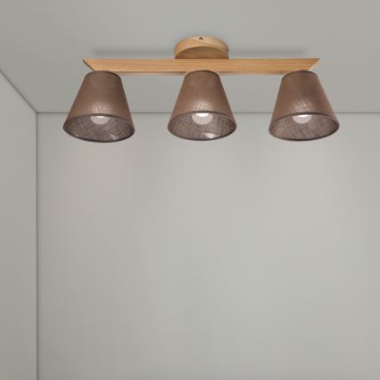 Brilagi - Полилей за повърхностен монтаж ANTHONY 3xE14/40W/230V дъб/кафяв