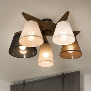 Brilagi - Полилей за повърхностен монтаж ANTHONY 5xE14/40W/230V дъб