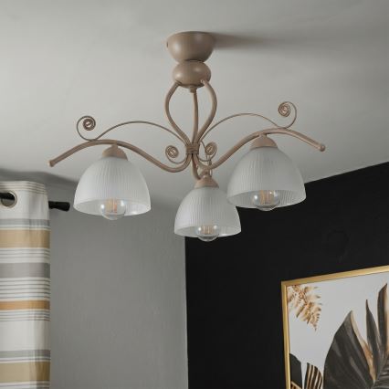 Brilagi - Полилей за повърхностен монтаж ANTICO MODERN 3xE27/60W/230V бежов
