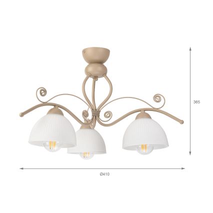 Brilagi - Полилей за повърхностен монтаж ANTICO MODERN 3xE27/60W/230V бежов