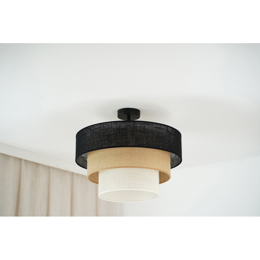 Brilagi - Полилей за повърхностен монтаж ASPEN LUNETA 1xE27/15W/230V Ø 45 см черен/бежов/кремав