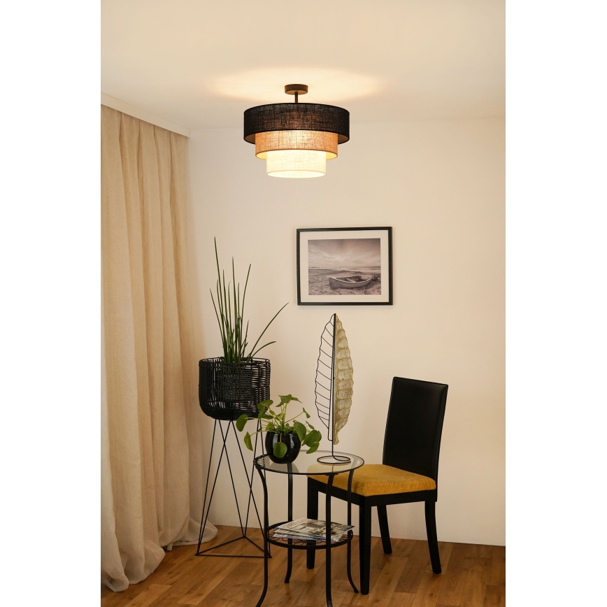 Brilagi - Полилей за повърхностен монтаж ASPEN LUNETA 1xE27/15W/230V Ø 45 см черен/бежов/кремав