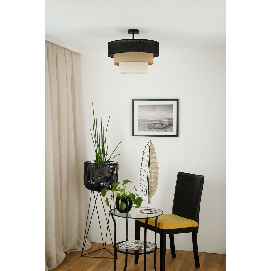 Brilagi - Полилей за повърхностен монтаж ASPEN LUNETA 1xE27/15W/230V Ø 45 см черен/бежов/кремав