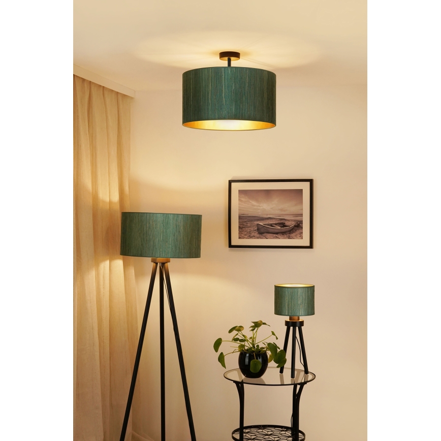 Brilagi - Полилей за повърхностен монтаж BOSTON ROLLER 1xE27/15W/230V Ø 45 см слама зелен/златист