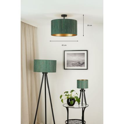 Brilagi - Полилей за повърхностен монтаж BOSTON ROLLER 1xE27/15W/230V Ø 45 см слама зелен/златист