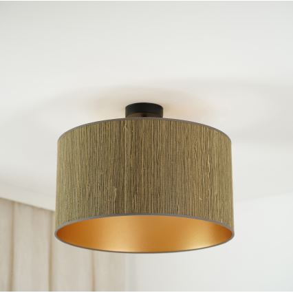Brilagi - Полилей за повърхностен монтаж BOSTON ROLLER 1xE27/15W/230V Ø 45 см слама кафяв/златист