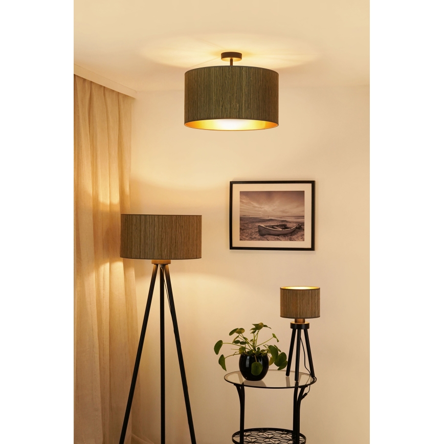 Brilagi - Полилей за повърхностен монтаж BOSTON ROLLER 1xE27/15W/230V Ø 45 см слама кафяв/златист