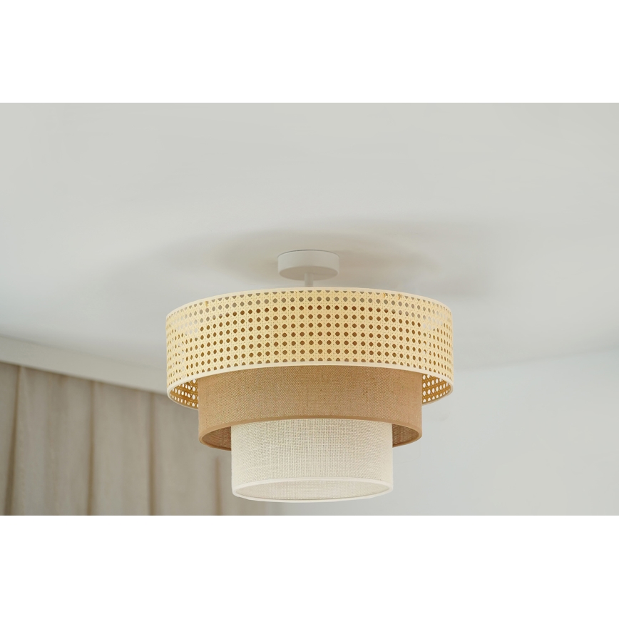 Brilagi - Полилей за повърхностен монтаж CEDAR LUNETA 1xE27/15W/230V Ø 45 см бежов/кафяв/кремав