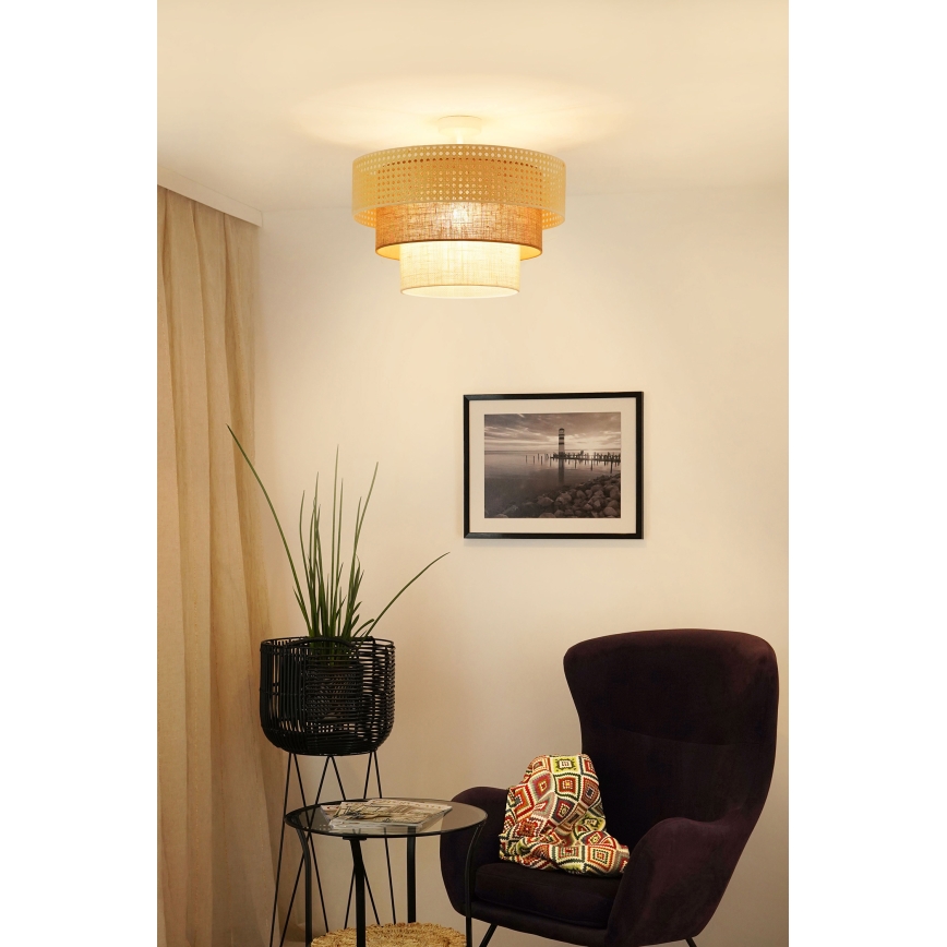 Brilagi - Полилей за повърхностен монтаж CEDAR LUNETA 1xE27/15W/230V Ø 45 см бежов/кафяв/кремав