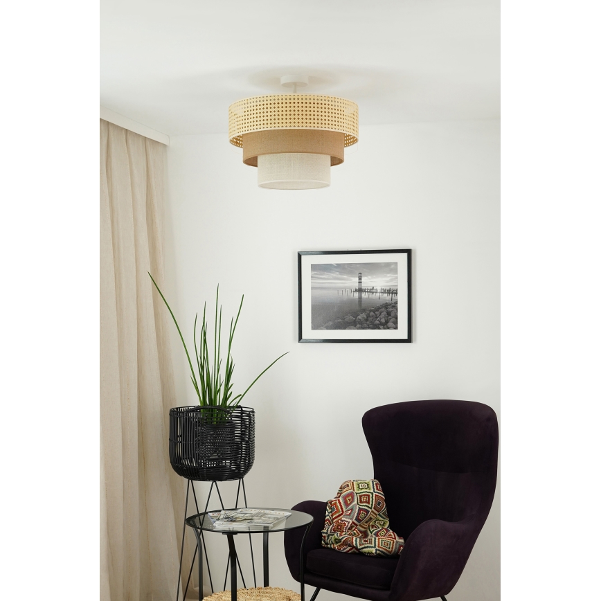 Brilagi - Полилей за повърхностен монтаж CEDAR LUNETA 1xE27/15W/230V Ø 45 см бежов/кафяв/кремав