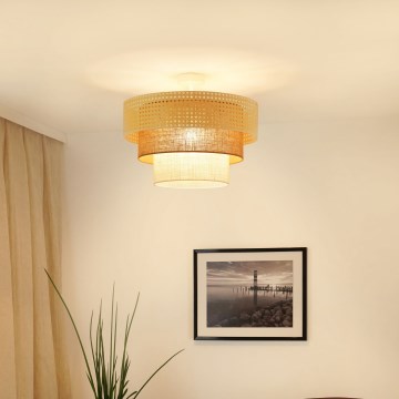 Brilagi - Полилей за повърхностен монтаж CEDAR LUNETA 1xE27/15W/230V Ø 45 см бежов/кафяв/кремав