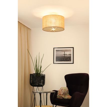 Brilagi - Полилей за повърхностен монтаж COUNTRY ROLLER 1xE27/15W/230V Ø 45 см бежов