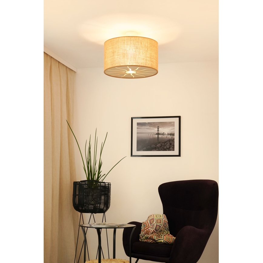Brilagi - Полилей за повърхностен монтаж COUNTRY ROLLER 1xE27/15W/230V Ø 45 см бежов
