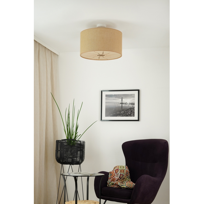 Brilagi - Полилей за повърхностен монтаж COUNTRY ROLLER 1xE27/15W/230V Ø 45 см бежов