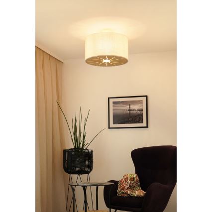 Brilagi - Полилей за повърхностен монтаж COUNTRY ROLLER 1xE27/15W/230V Ø 45 см кремав