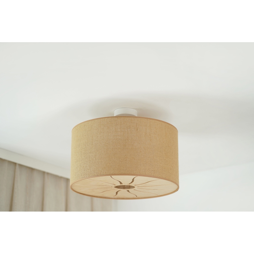 Brilagi - Полилей за повърхностен монтаж COUNTRY ROLLER 1xE27/15W/230V Ø 50 см бежов