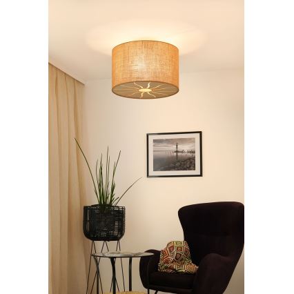 Brilagi - Полилей за повърхностен монтаж COUNTRY ROLLER 1xE27/15W/230V Ø 50 см бежов