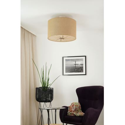 Brilagi - Полилей за повърхностен монтаж COUNTRY ROLLER 1xE27/15W/230V Ø 50 см бежов