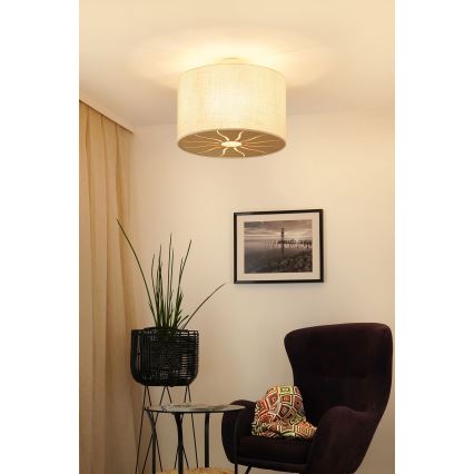 Brilagi - Полилей за повърхностен монтаж COUNTRY ROLLER 1xE27/15W/230V Ø 50 см кремав