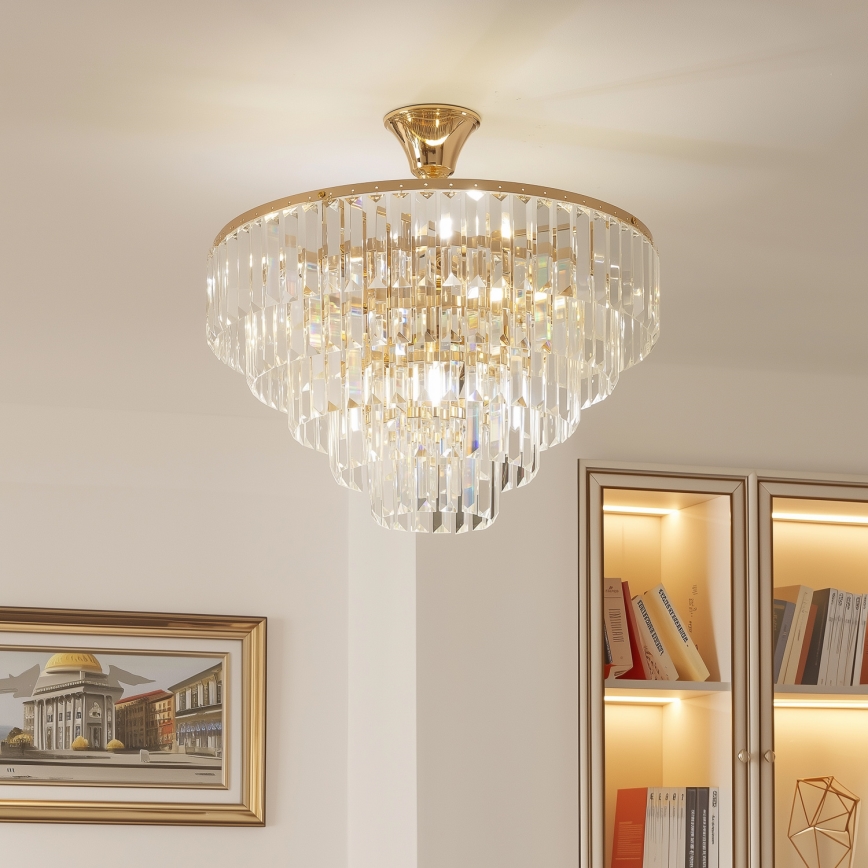 Brilagi - Полилей за повърхностен монтаж CRYSTAL 5xE14/40W/230V златист