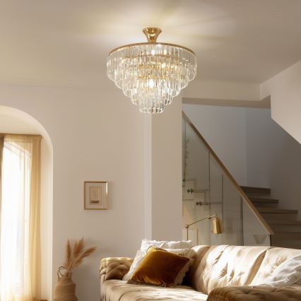 Brilagi - Полилей за повърхностен монтаж CRYSTAL 5xE14/40W/230V златист