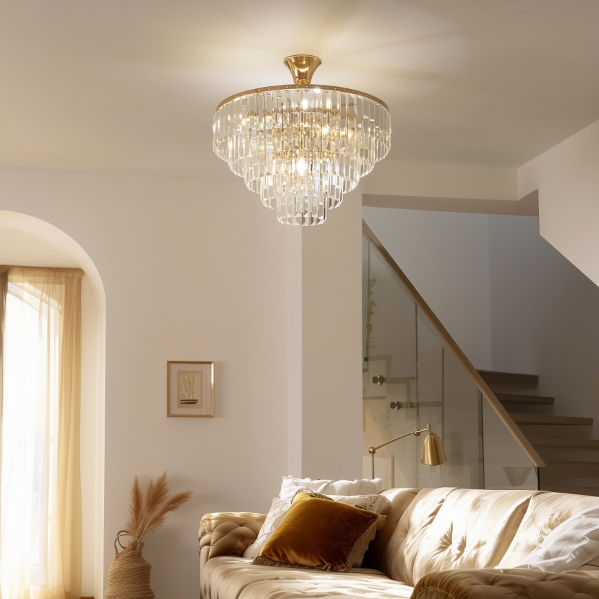 Brilagi - Полилей за повърхностен монтаж CRYSTAL 5xE14/40W/230V златист