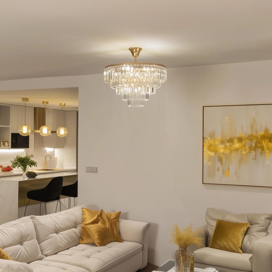 Brilagi - Полилей за повърхностен монтаж CRYSTAL 5xE14/40W/230V златист