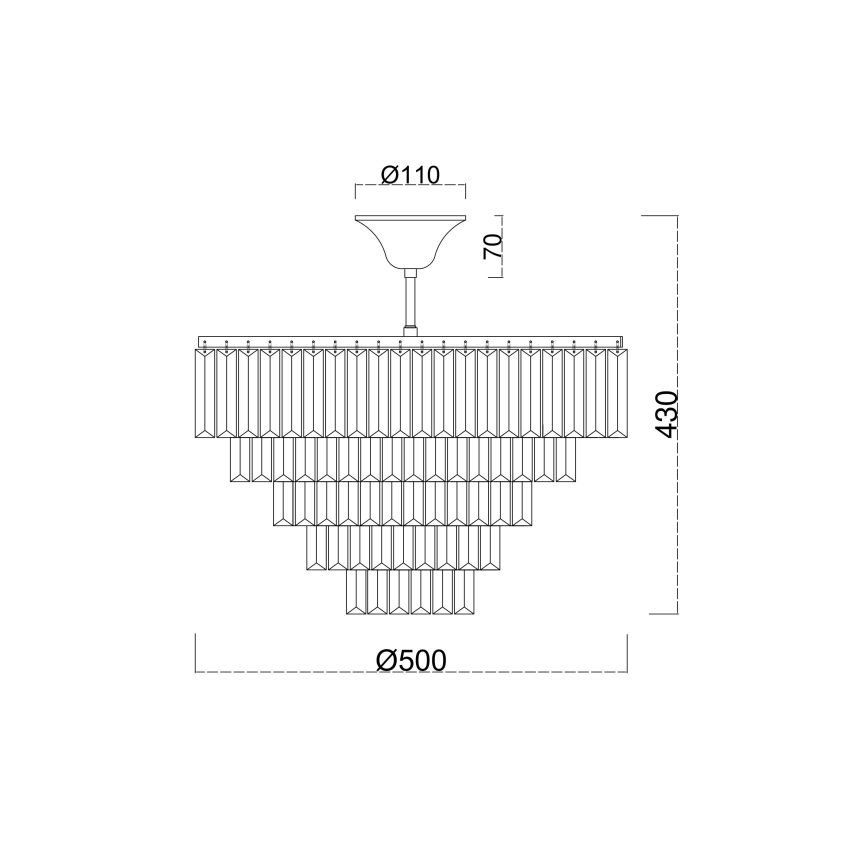 Brilagi - Полилей за повърхностен монтаж CRYSTAL 5xE14/40W/230V златист
