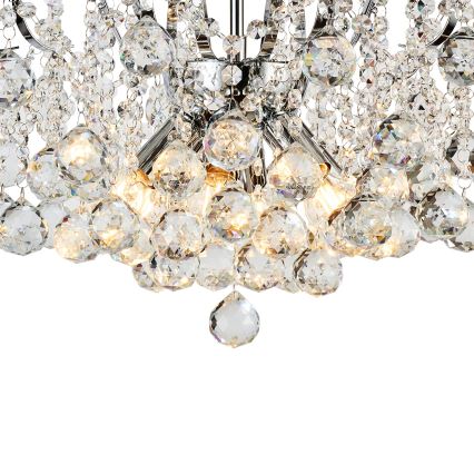 Brilagi - Полилей за повърхностен монтаж CRYSTAL 6xE14/60W/230V лъскав хром