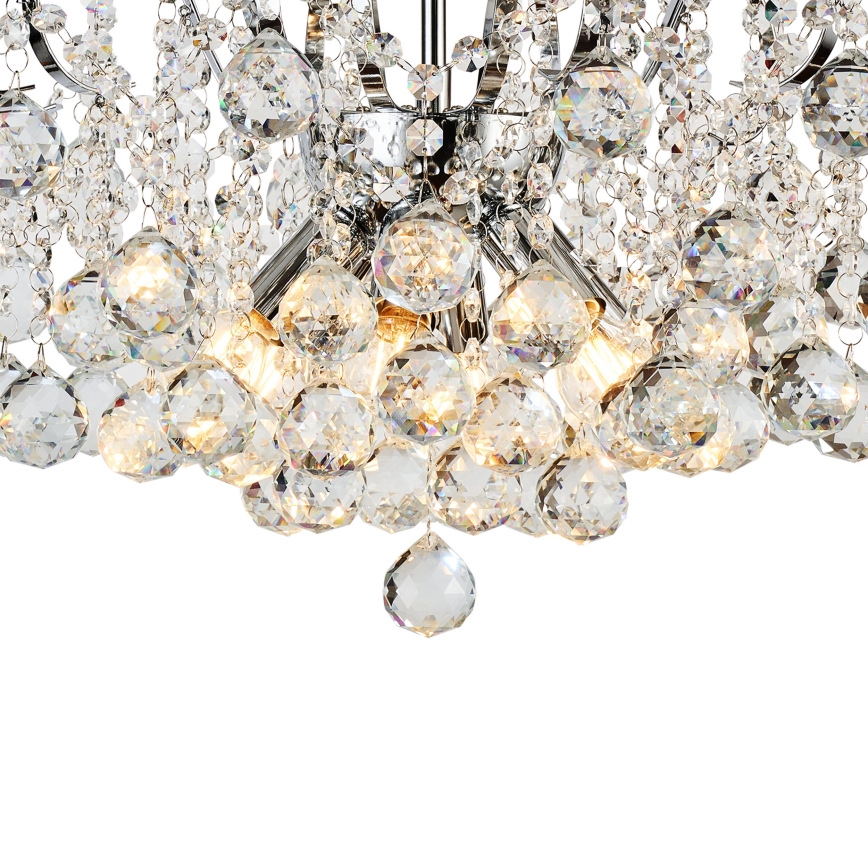 Brilagi - Полилей за повърхностен монтаж CRYSTAL 6xE14/60W/230V лъскав хром
