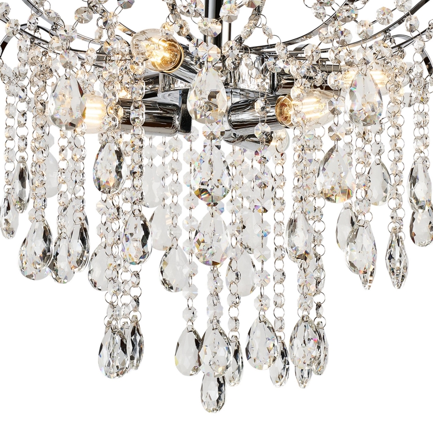 Brilagi - Полилей за повърхностен монтаж CRYSTAL 6xE14/60W/230V лъскав хром