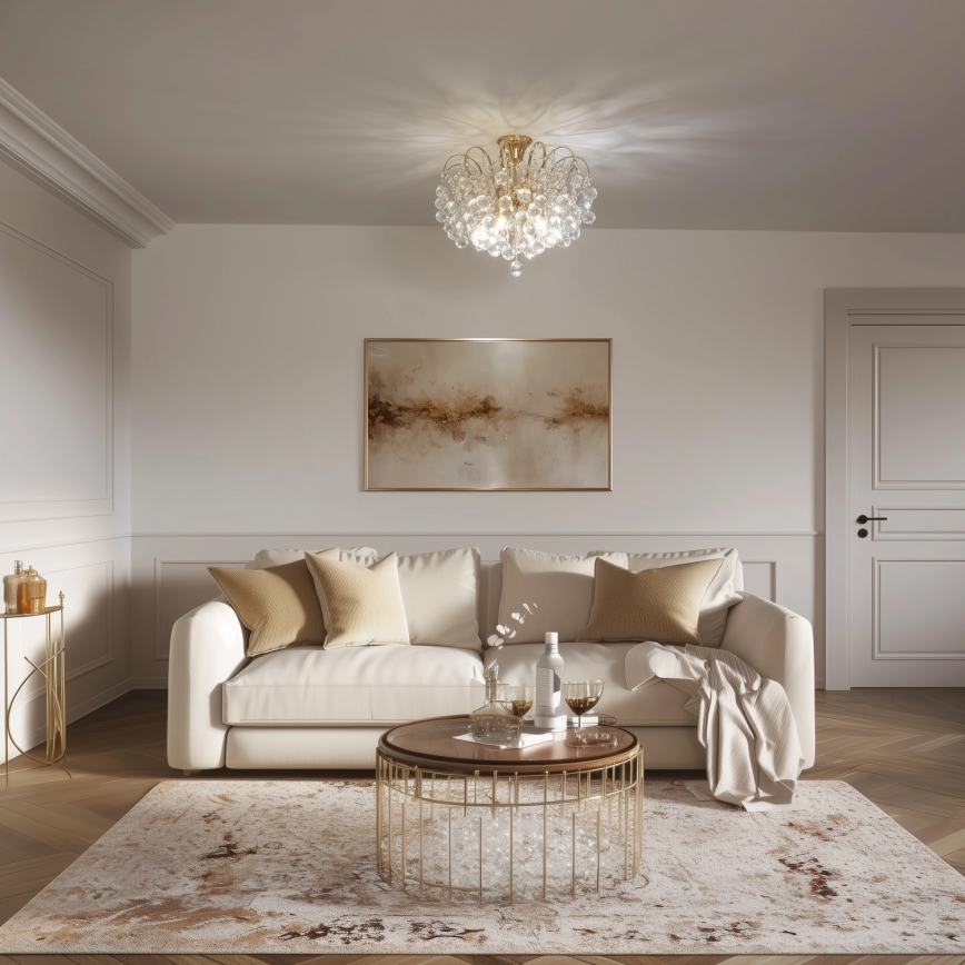 Brilagi - Полилей за повърхностен монтаж CRYSTAL 6xE14/60W/230V златист