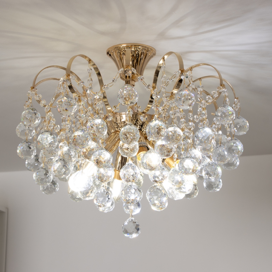 Brilagi - Полилей за повърхностен монтаж CRYSTAL 6xE14/60W/230V златист