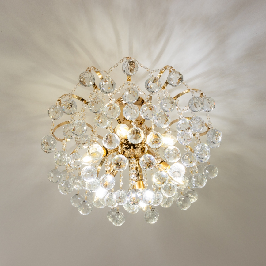 Brilagi - Полилей за повърхностен монтаж CRYSTAL 6xE14/60W/230V златист